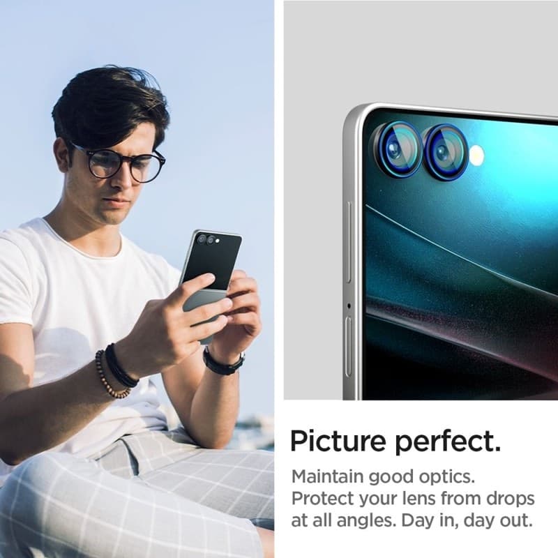 Spigen Optik Pro HD GLAS.TR EZ Fit Camera Protector 2-Pack - Lens Protector for Samsung Galaxy Z Flip 7 (Black) - 8