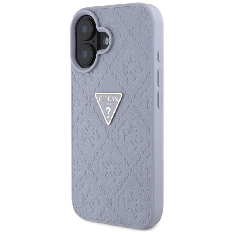 Guess Hot Stamp 4G Pattern Triangle Metal Logo - Case for iPhone 16 (purple) - 2