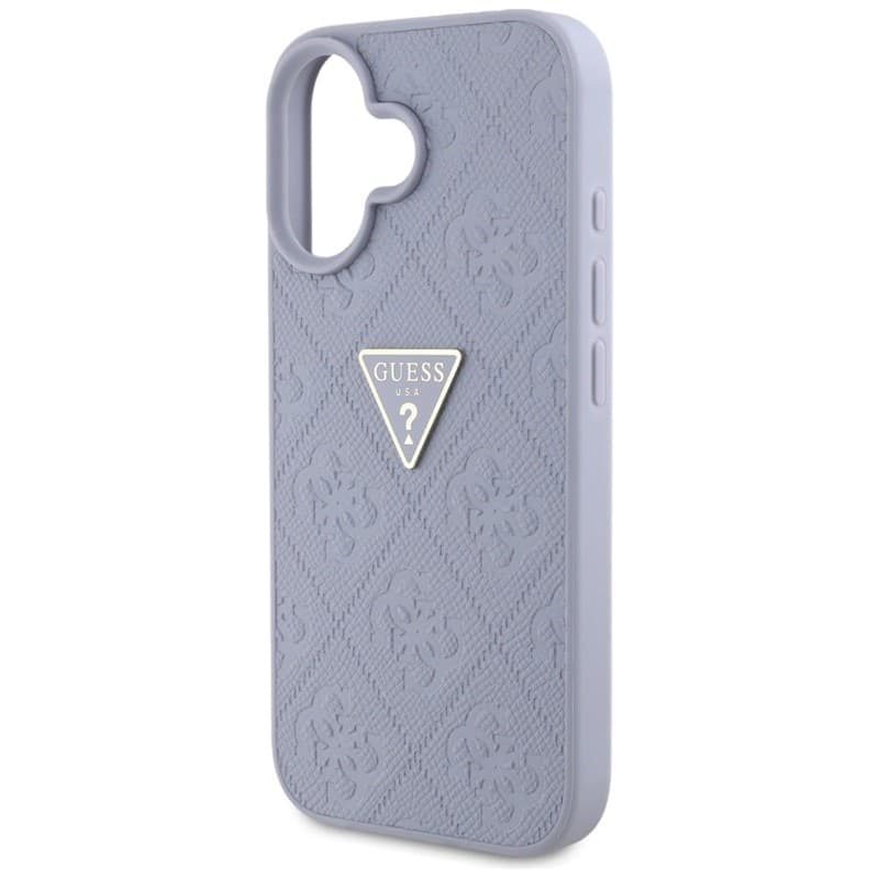 Guess Hot Stamp 4G Pattern Triangle Metal Logo - Case for iPhone 16 (purple) - 6