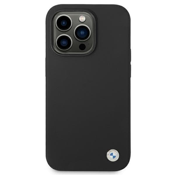 BMW Liquid Silicone Case Metal Logo for iPhone 14 Pro Max (Black) - 3