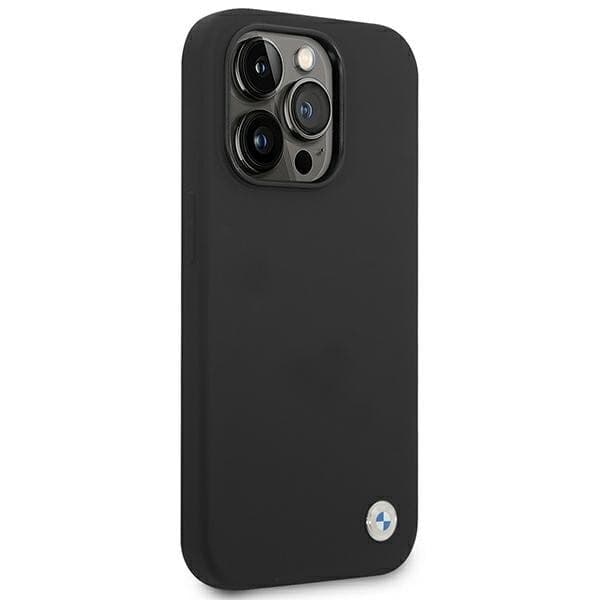 BMW Liquid Silicone Case Metal Logo for iPhone 14 Pro Max (Black) - 4