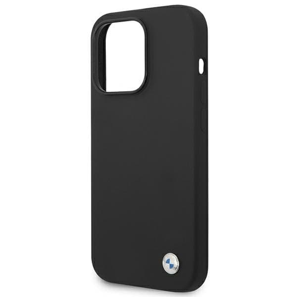 BMW Liquid Silicone Case Metal Logo for iPhone 14 Pro Max (Black) - 6