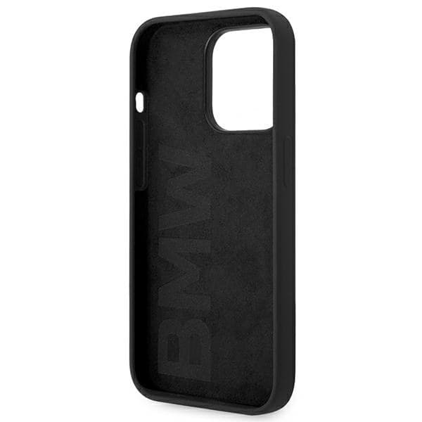 BMW Liquid Silicone Case Metal Logo for iPhone 14 Pro Max (Black) - 7