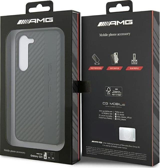 AMG Carbon Stripe & Embossed - Case for Samsung Galaxy S23 (Black) - 8
