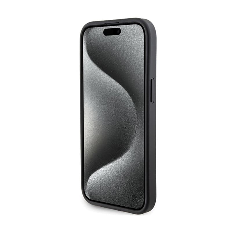 Karl Lagerfeld Gripstand Saffiano Choupette Pins - iPhone 15 Case (Black) - 5