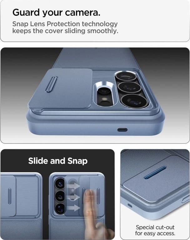 Spigen Optik Armor - Custodia per Samsung Galaxy S26 Ultra (blu chiaro) - 6