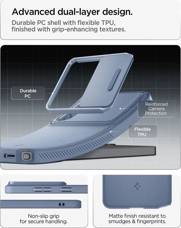 Spigen Optik Armor - Custodia per Samsung Galaxy S26 Ultra (blu chiaro) - 7