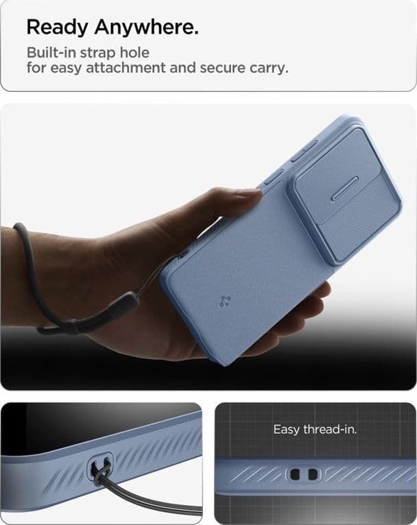 Spigen Optik Armor - Custodia per Samsung Galaxy S26 Ultra (blu chiaro) - 10