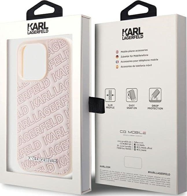 Karl Lagerfeld Quilted K Pattern - iPhone 15 Pro Max Case (pink) - 8