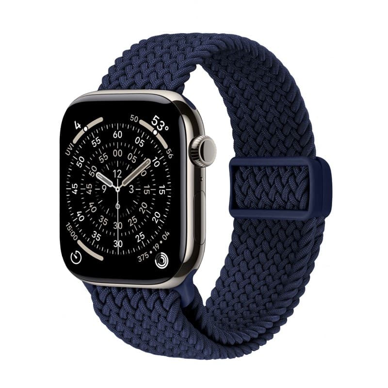 Cinturino Crong Wave - Cinturino intrecciato per Apple Watch 44/45/46/49 mm (blu navy) - 5