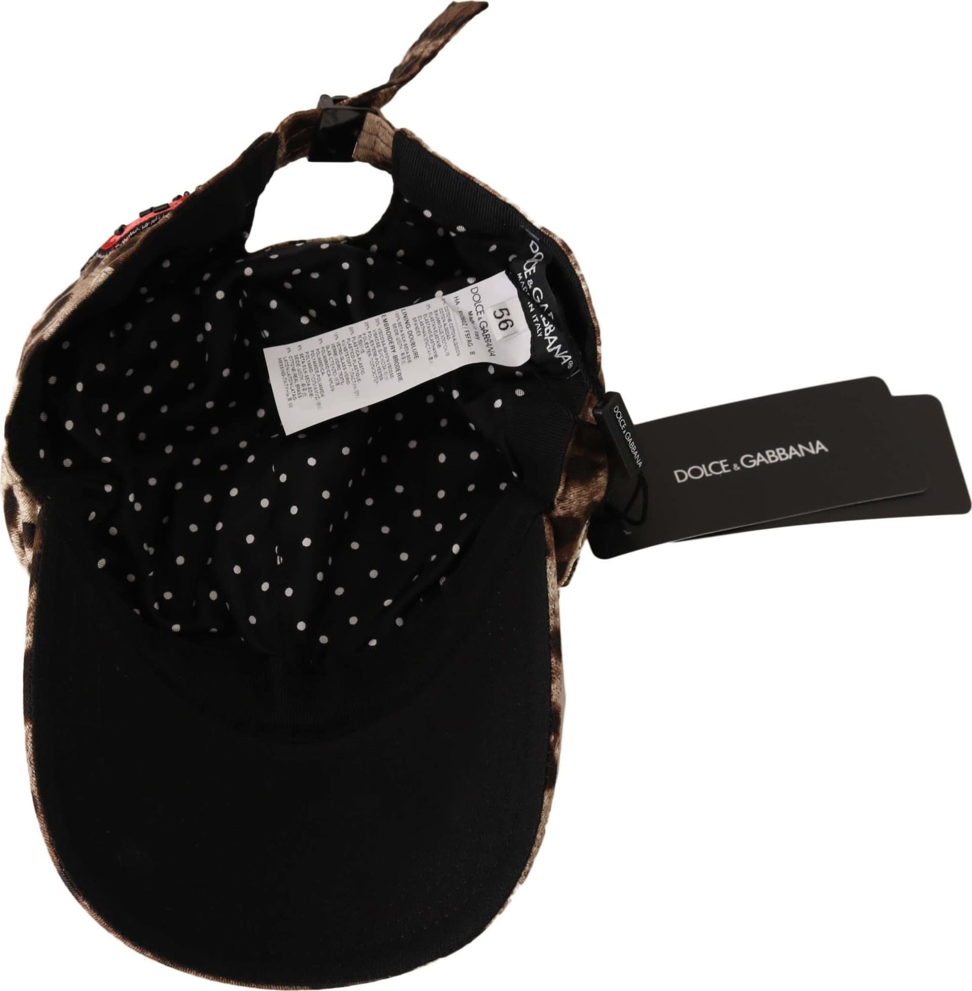 Dolce & Gabbana Brown Leopard Sequin Sicily Applique Baseball Hat - 5
