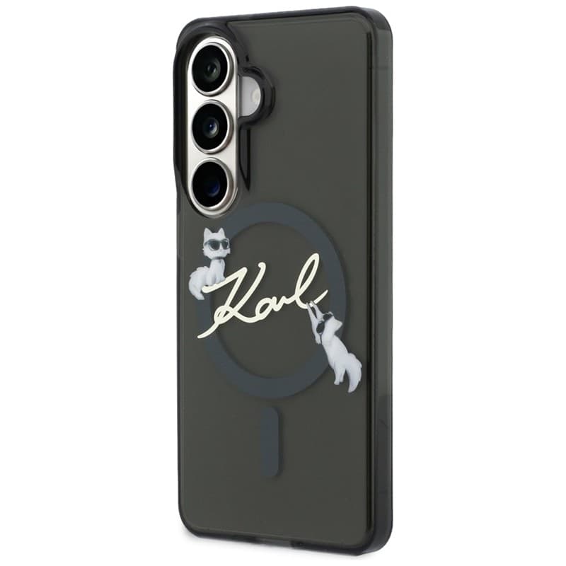 Karl Lagerfeld IML KC Script MagSafe - Custodia per Samsung Galaxy S26+ (nera) - 2