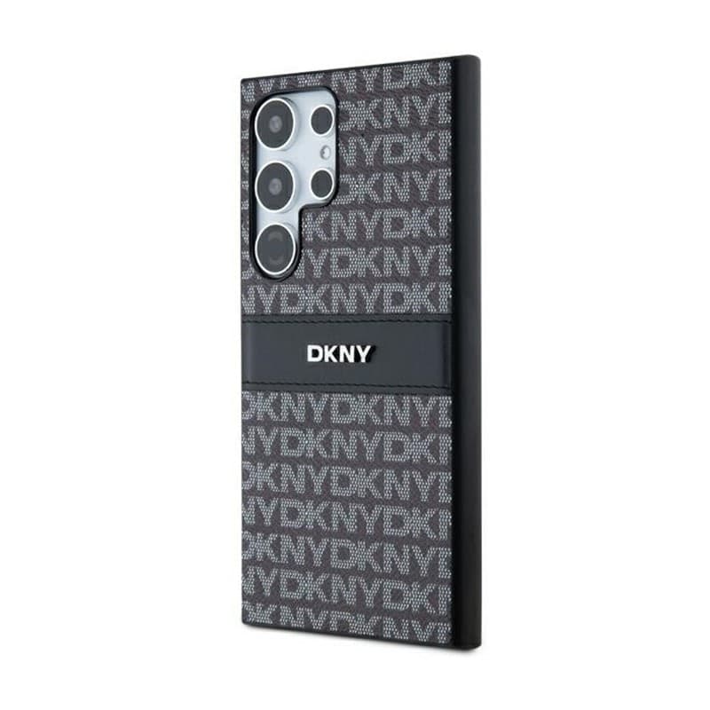 DKNY Leather Mono Stripe & Metal Logo - Samsung Galaxy S24 Ultra Case (black) - 2