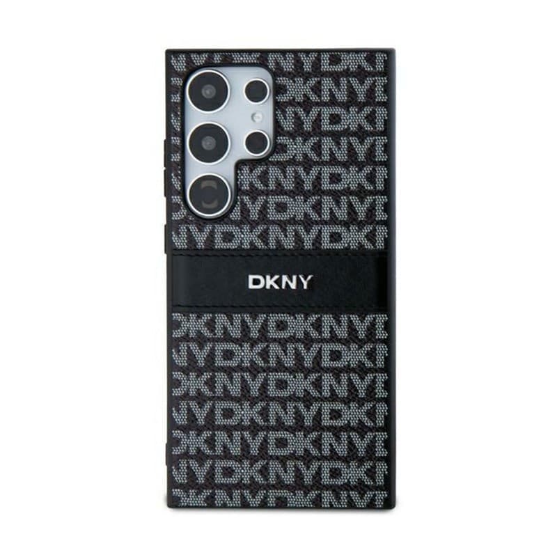 DKNY Leather Mono Stripe & Metal Logo - Samsung Galaxy S24 Ultra Case (black) - 3