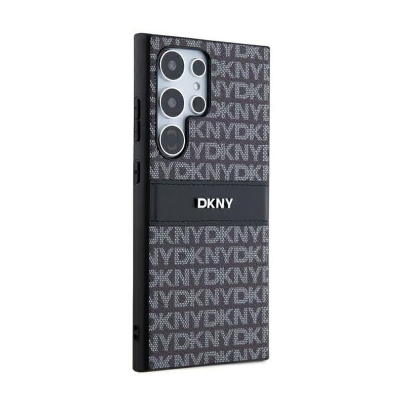 DKNY Leather Mono Stripe & Metal Logo - Samsung Galaxy S24 Ultra Case (black) - 4