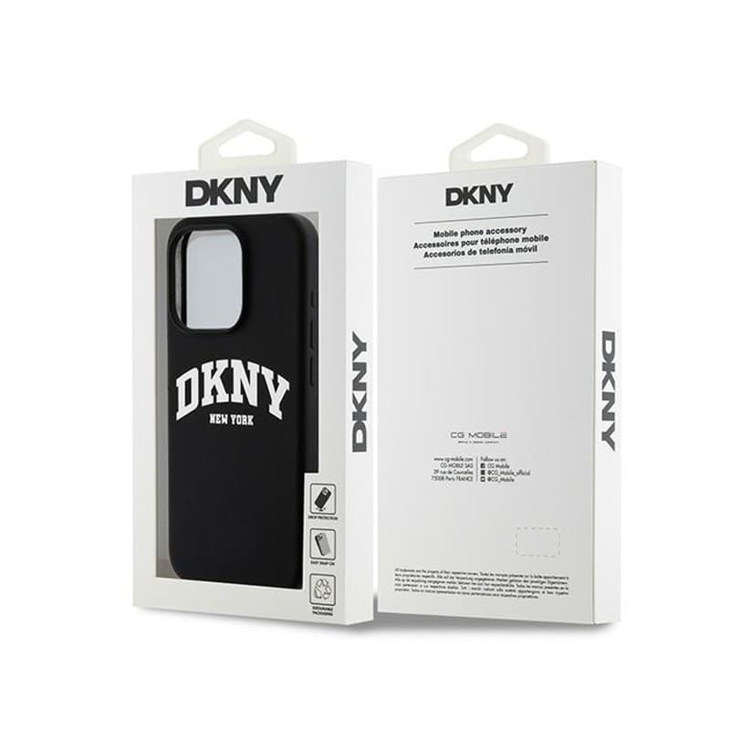 DKNY Liquid Silicone White Printed Logo MagSafe - Case for iPhone 15 Pro (black) - 8