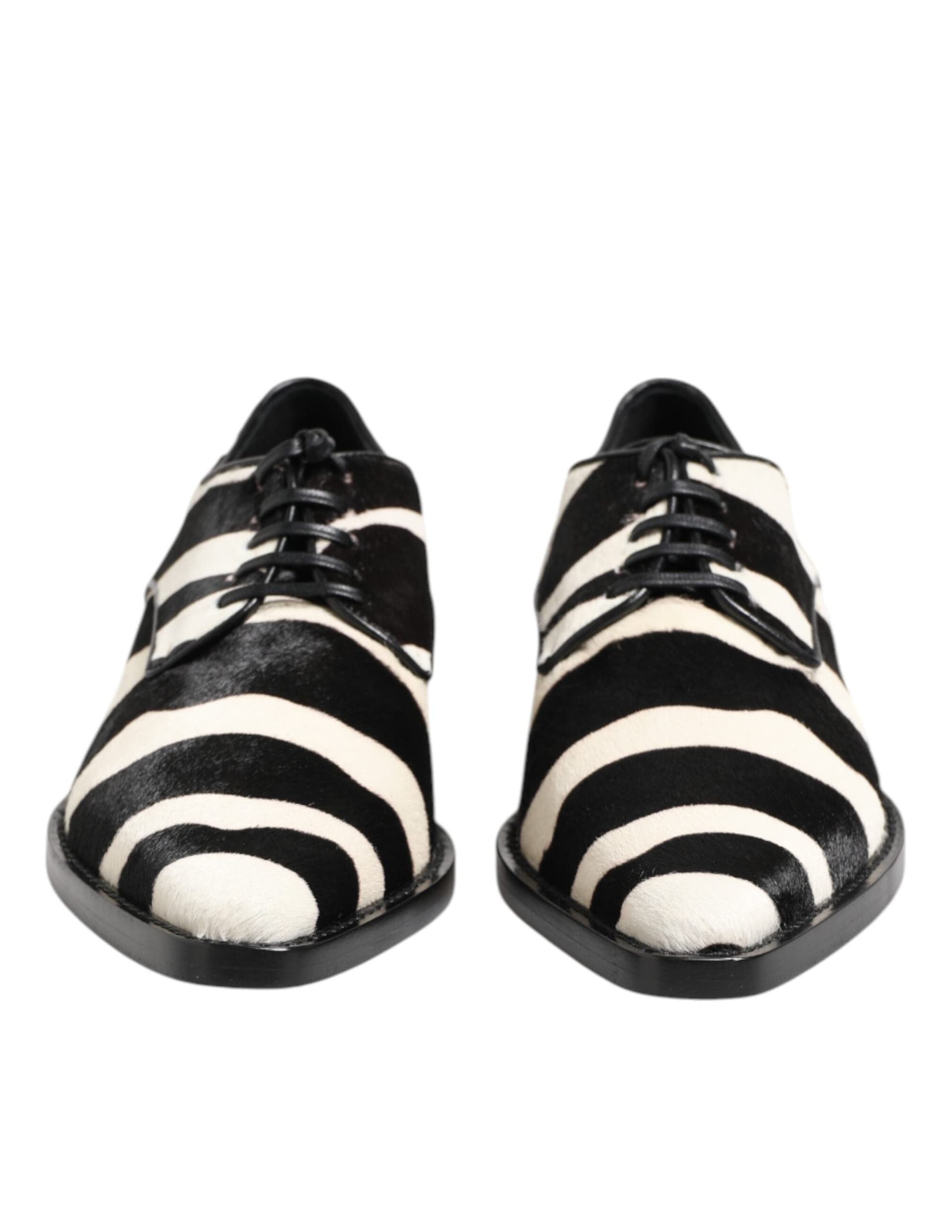 Dolce & Gabbana Black White Zebra Pony Fur Dress Shoes - 2