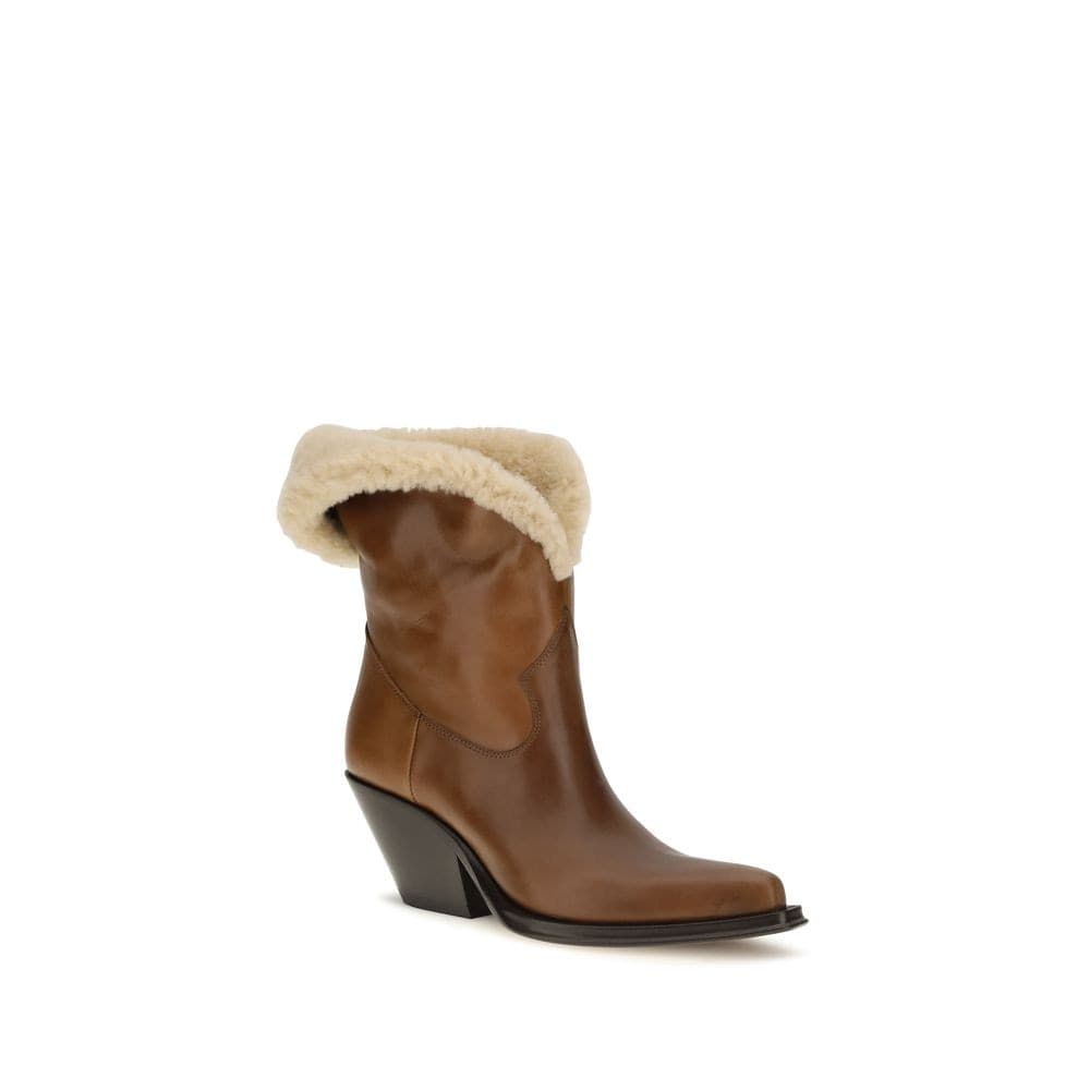 Chloé Brown Calf Leather Bos Taurus Ankle Boots - 2