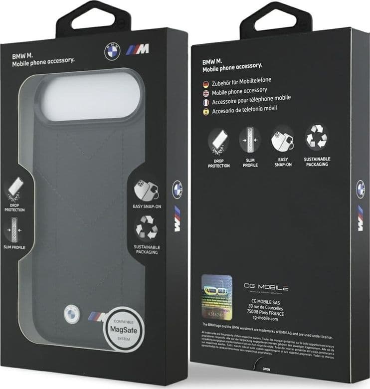 Custodia MagSafe per iPhone Air con logo trapuntato BMW M (nera) - 8