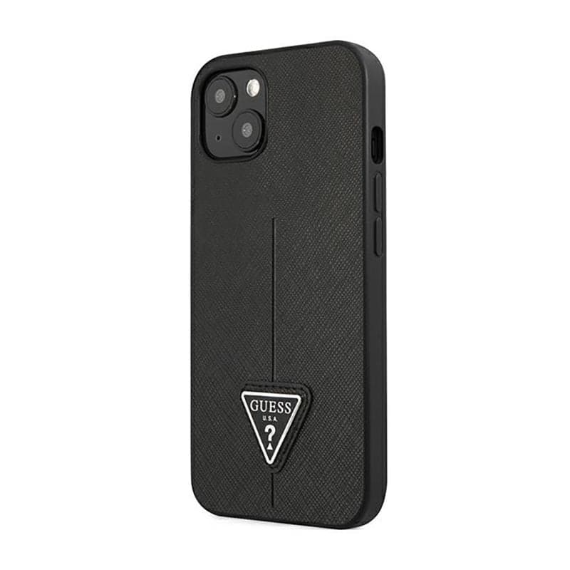 Guess Saffiano Triangle Logo Case - Case for iPhone 14 Plus (Black) - 2