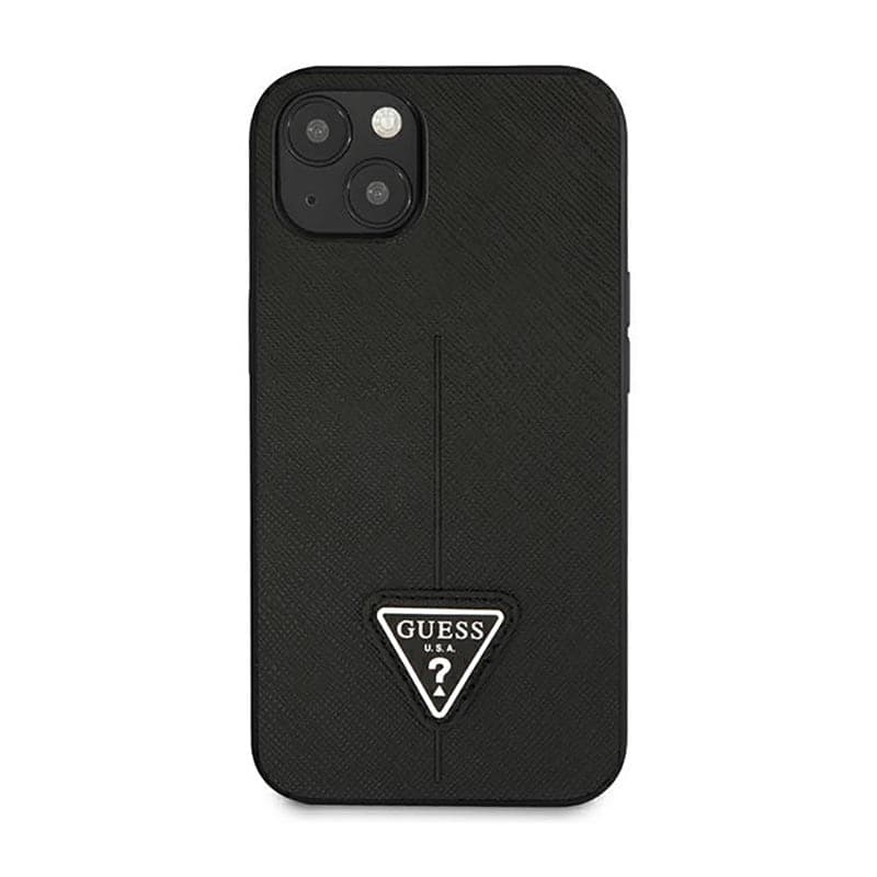 Guess Saffiano Triangle Logo Case - Case for iPhone 14 Plus (Black) - 3