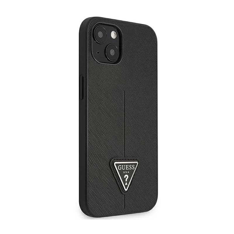 Guess Saffiano Triangle Logo Case - Case for iPhone 14 Plus (Black) - 4