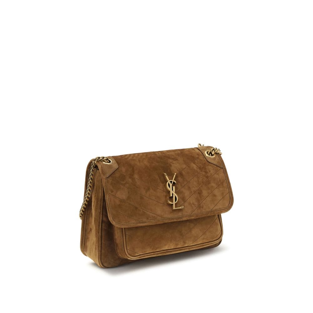 Saint Laurent Brown Suede Leather Shoulder Bag - 2