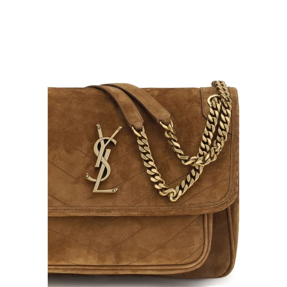Saint Laurent Brown Suede Leather Shoulder Bag - 4