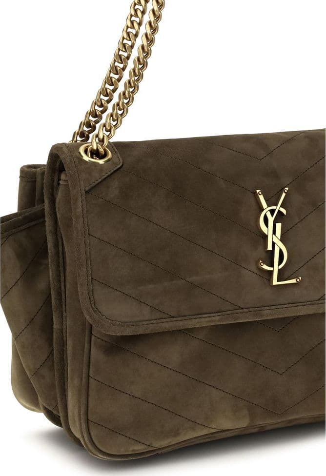 Saint Laurent Bicolor Suede Leather Shoulder Bag - 4