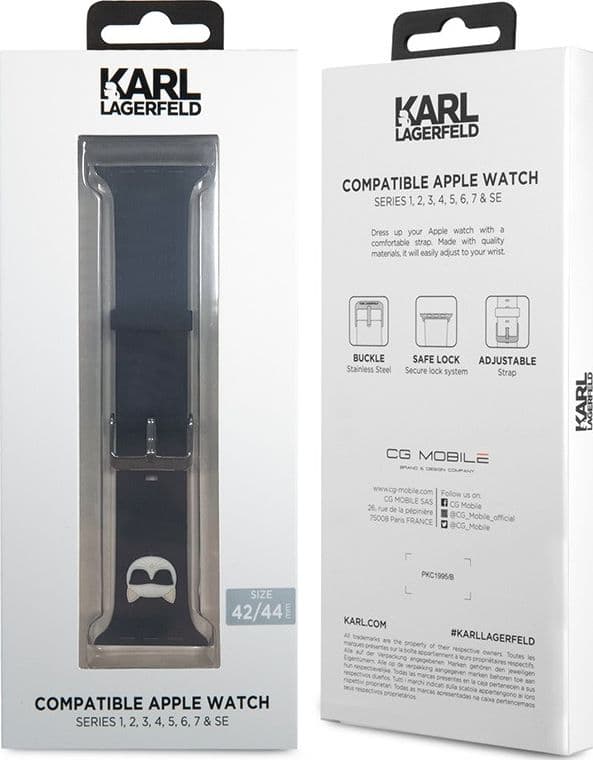 Karl Lagerfeld Silicone Choupette Head – Pasek do Apple Watch 42/44/45 mm (Black) - 3