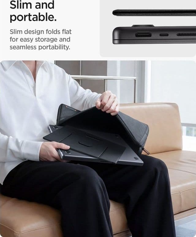 Spigen LD201-S8 Slimfold - Supporto per laptop/tablet (Grigio siderale) - 10