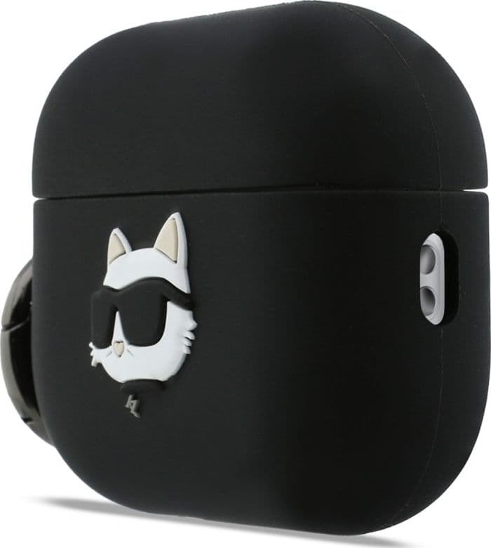 Karl Lagerfeld Silicone Choupette Head 3D - Custodia per AirPods Pro 3 (Nero) - 2