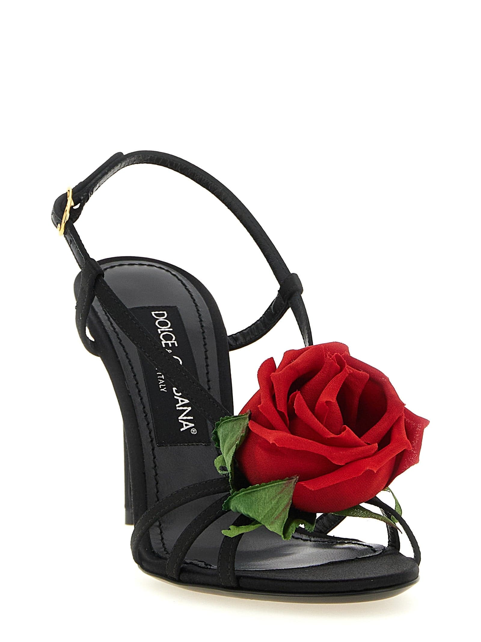 Dolce & Gabbana Black Viscose Stiletto Heel Sandals - 2