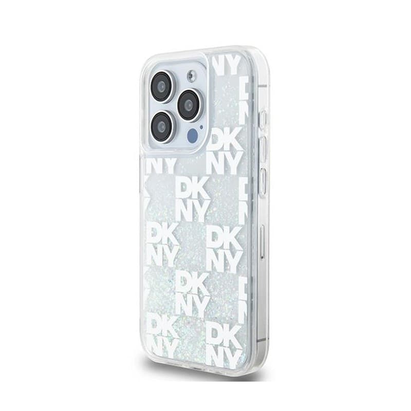 DKNY Liquid Glitter Multilogo - Case for iPhone 15 Pro (white) - 2
