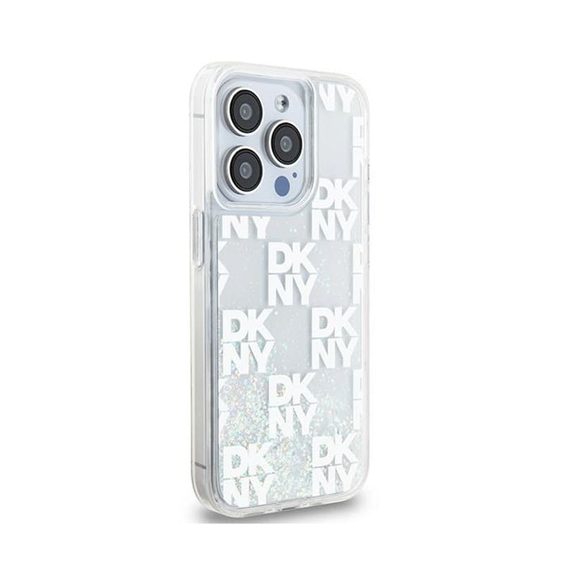 DKNY Liquid Glitter Multilogo - Case for iPhone 15 Pro (white) - 4