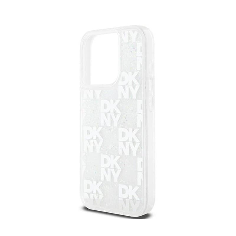 DKNY Liquid Glitter Multilogo - Case for iPhone 15 Pro (white) - 6
