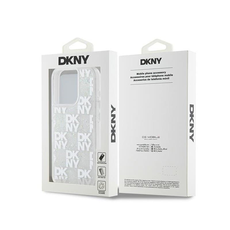 DKNY Liquid Glitter Multilogo - Case for iPhone 15 Pro (white) - 8