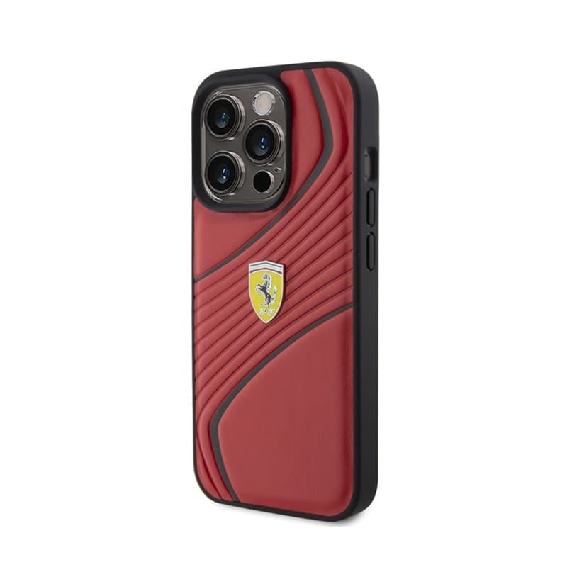 Ferrari Twist Metal Logo - Case for iPhone 15 Pro (Red) - 2