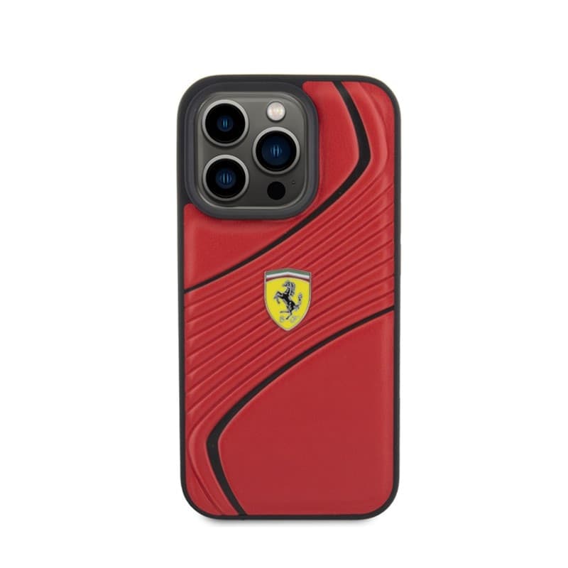 Ferrari Twist Metal Logo - Case for iPhone 15 Pro (Red) - 3