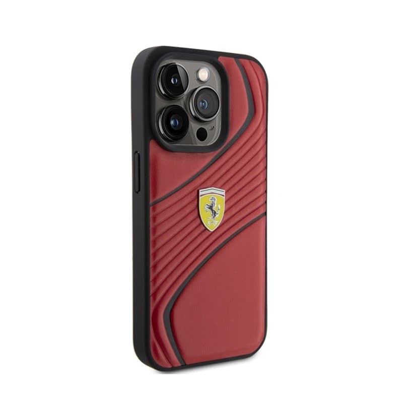 Ferrari Twist Metal Logo - Case for iPhone 15 Pro (Red) - 4