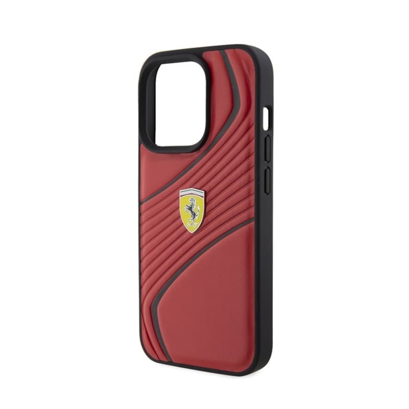 Ferrari Twist Metal Logo - Case for iPhone 15 Pro (Red) - 6