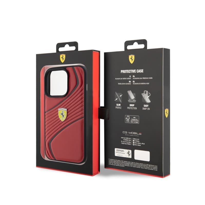 Ferrari Twist Metal Logo - Case for iPhone 15 Pro (Red) - 8