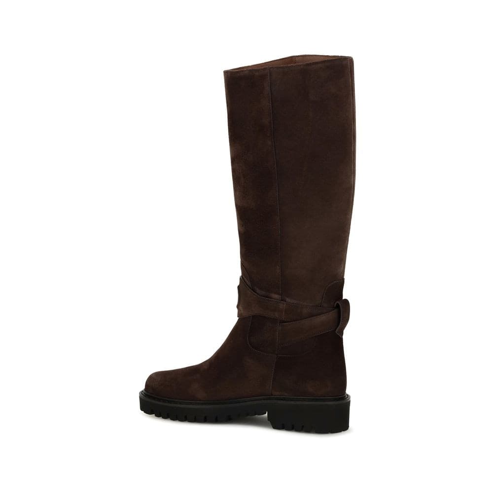 Valentino Garavani Brown Suede Leather Flat Boots - 3