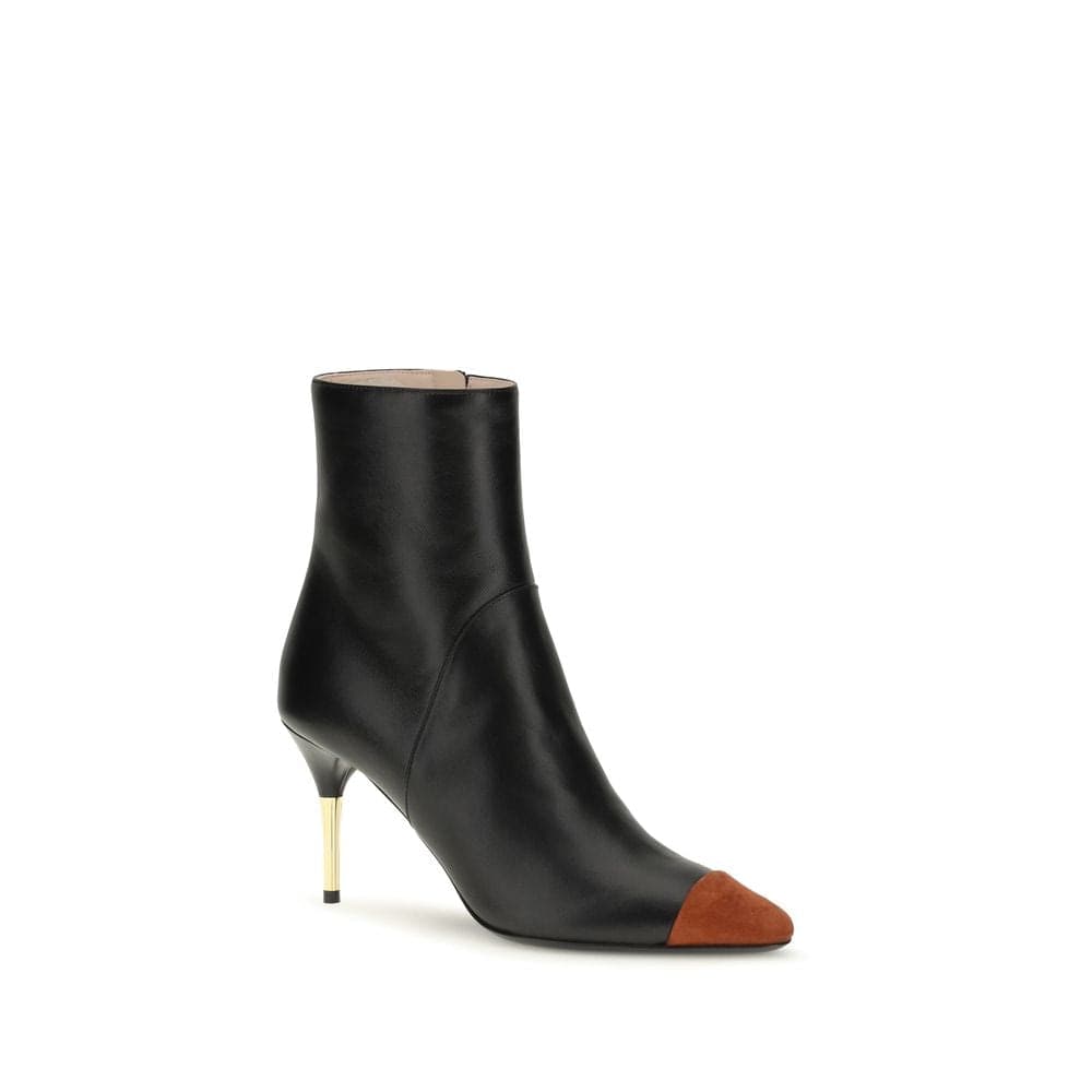 Valentino Garavani Black Calf Leather Bos Taurus Ankle Boots - 2