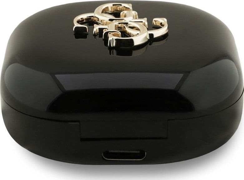 Guess 4G Metal Logo - TWS Bluetooth Earphones + Charging Case (Black) - 4