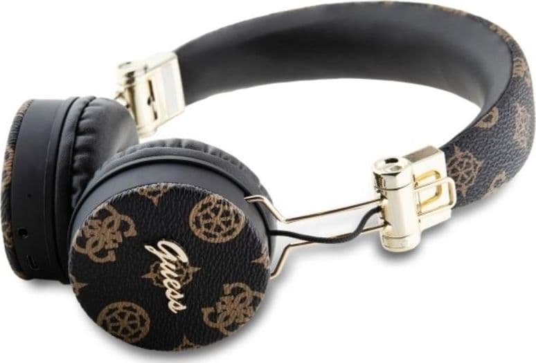 Guess Peony Script Round Shape - Wireless Over-Ear Bluetooth ENC Headphones (Black) - 2