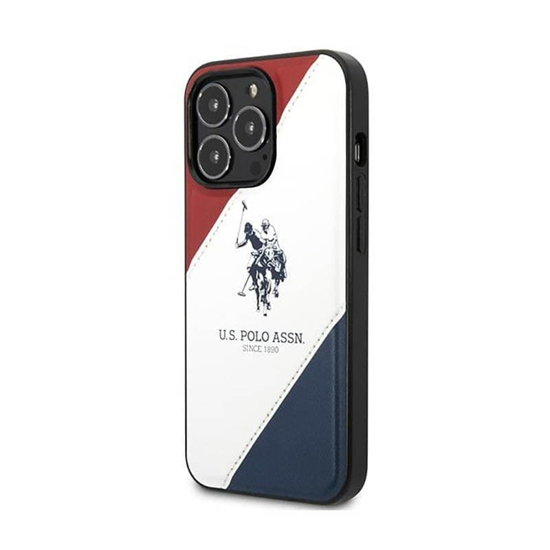 US Polo Assn Tricolor Embossed - Case for iPhone 14 Pro Max (White) - 2