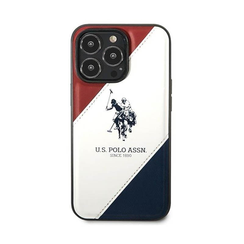 US Polo Assn Tricolor Embossed - Case for iPhone 14 Pro Max (White) - 3