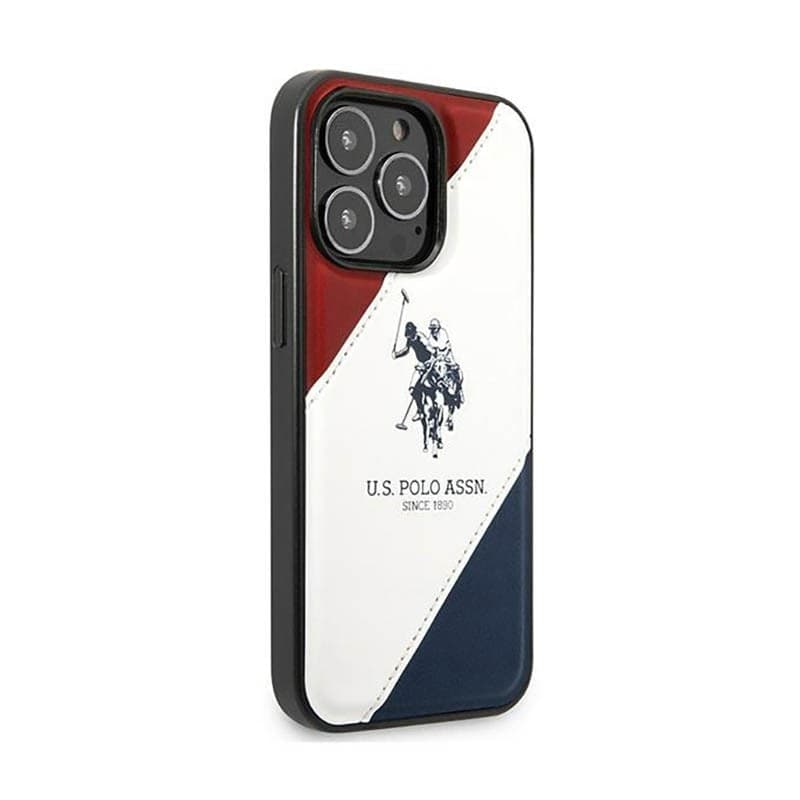 US Polo Assn Tricolor Embossed - Case for iPhone 14 Pro Max (White) - 4