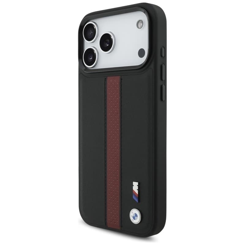 Custodia MagSafe con logo BMW M a strisce perforate per iPhone 17 Pro Max (rossa) - 2